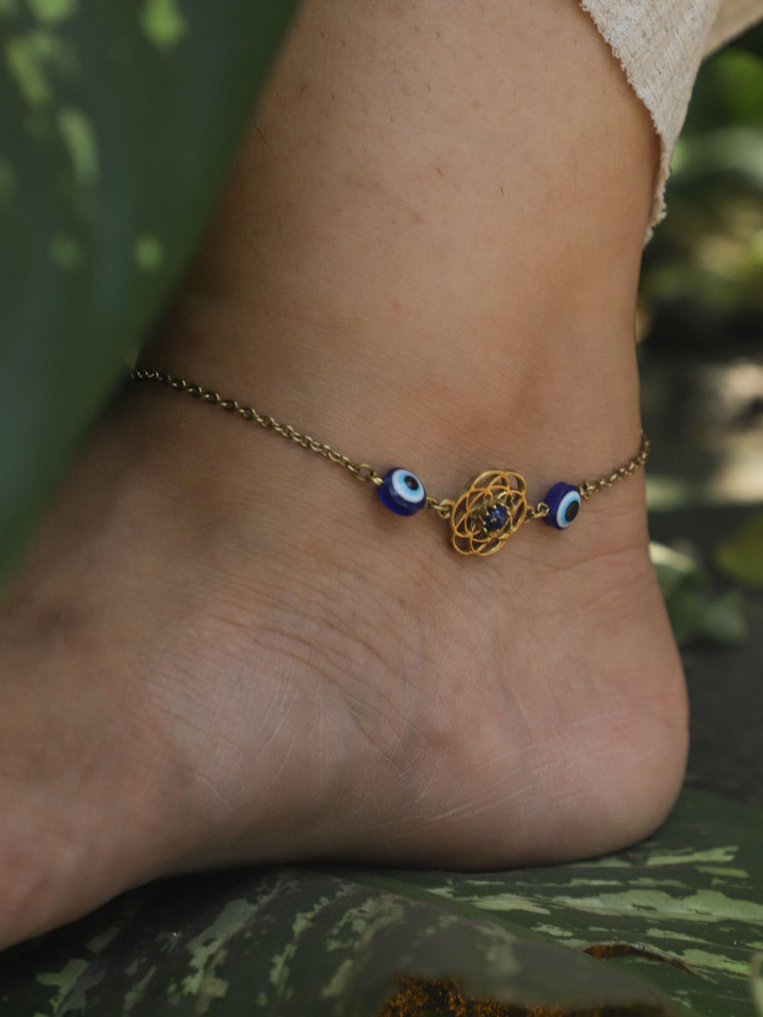 Soul Works Blue Seed of Life Anklet with Lapis with free Brasso polishing Liquid