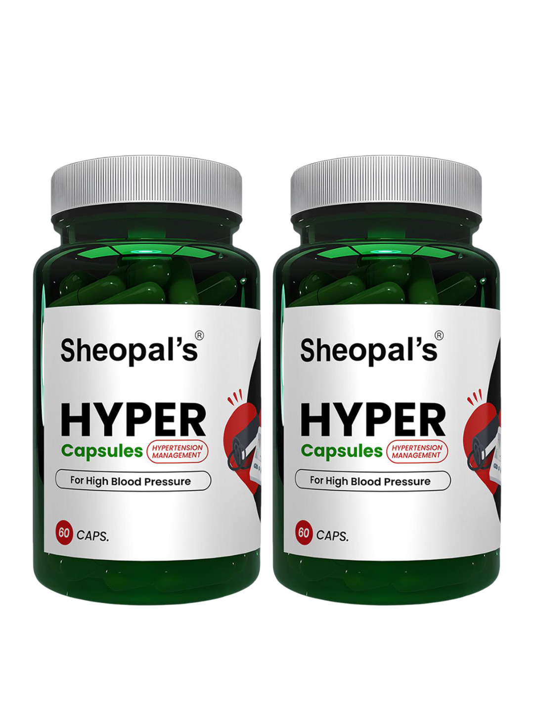 Sheopal's Set Of 2 Hyper Capsule For Hypertension Management  - 60 Capsules Each