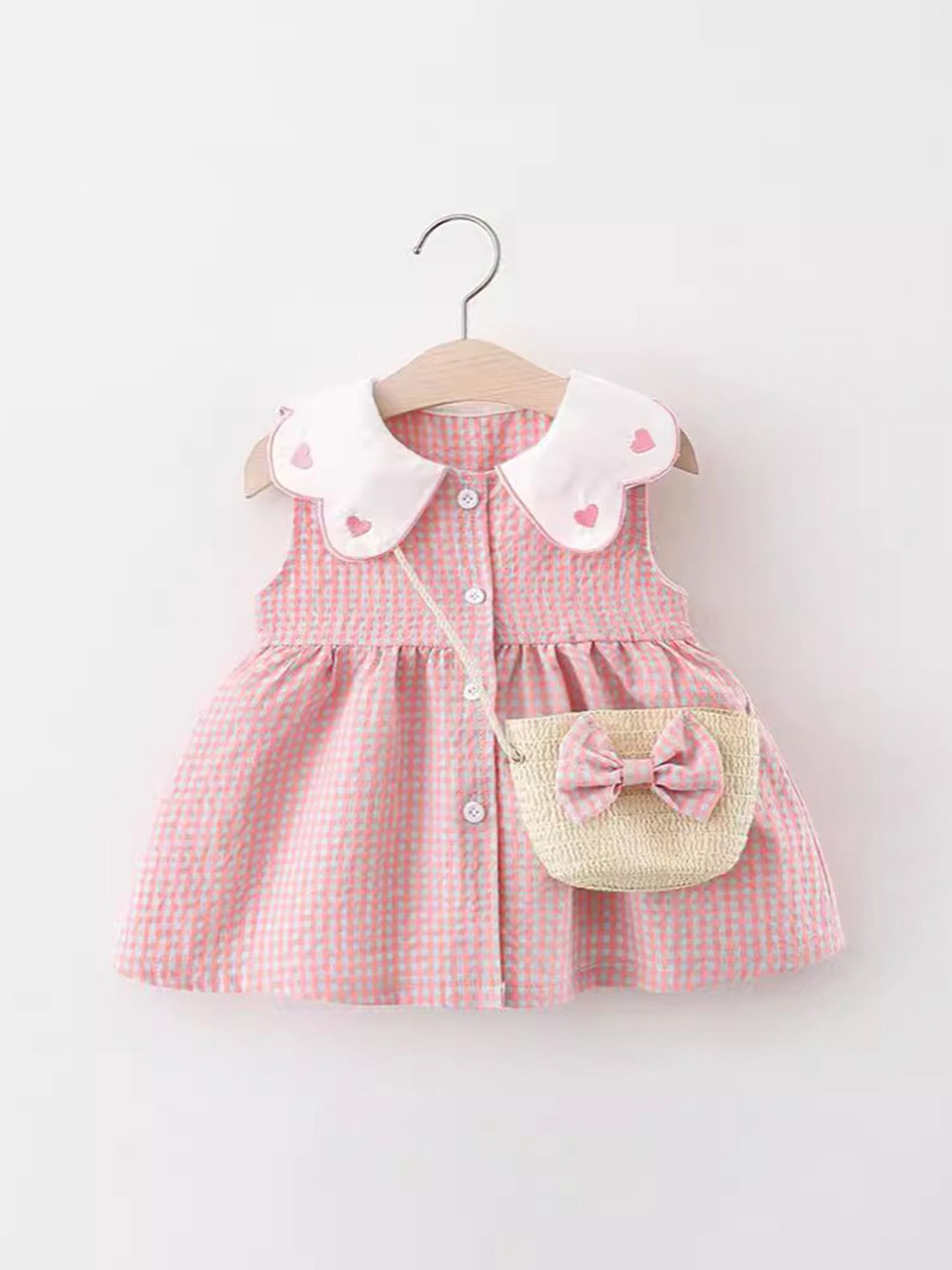 LULU & SKY Girls Peter Pan Collar Fit and Flare Dress
