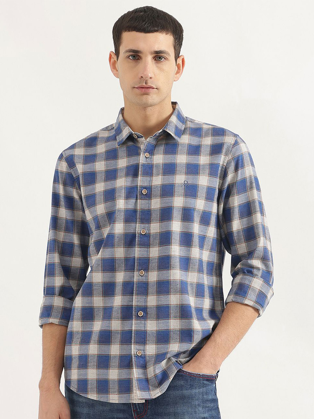 United Colors of Benetton Men Opaque Checked Casual Shirt