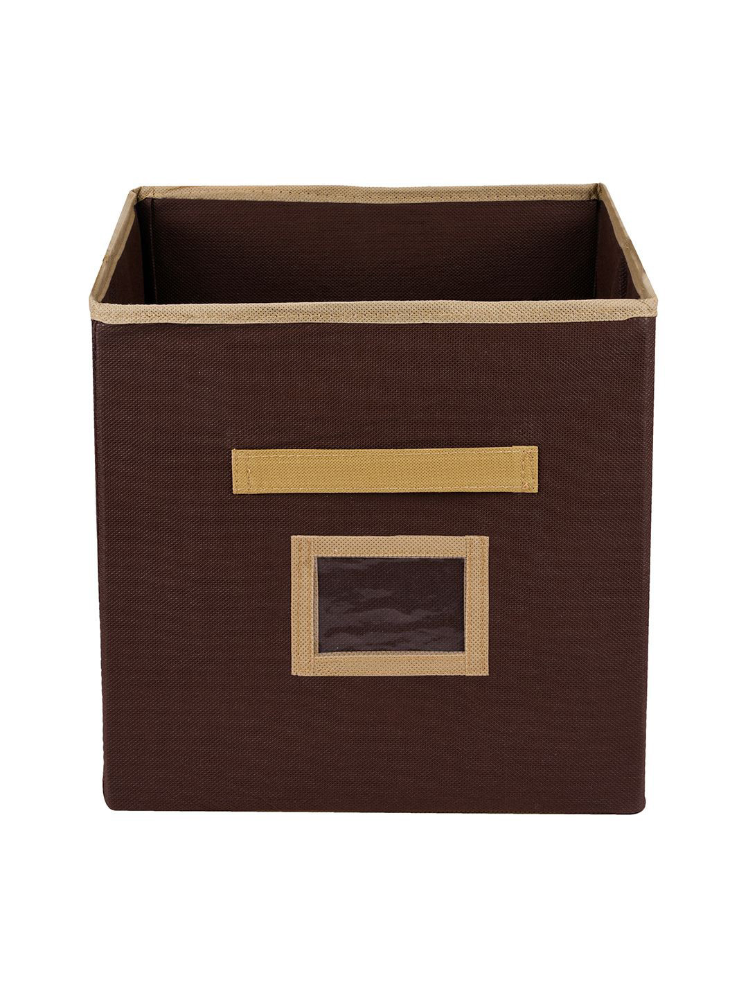 Kuber Industries Brown & Beige Regular Square Storage Box Organiser