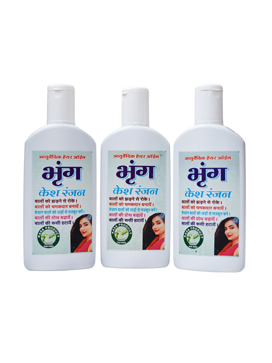 KASA PRODUCT Set Of 3 Bhringkesh Ranjan Hair Oil - 100 ml Each