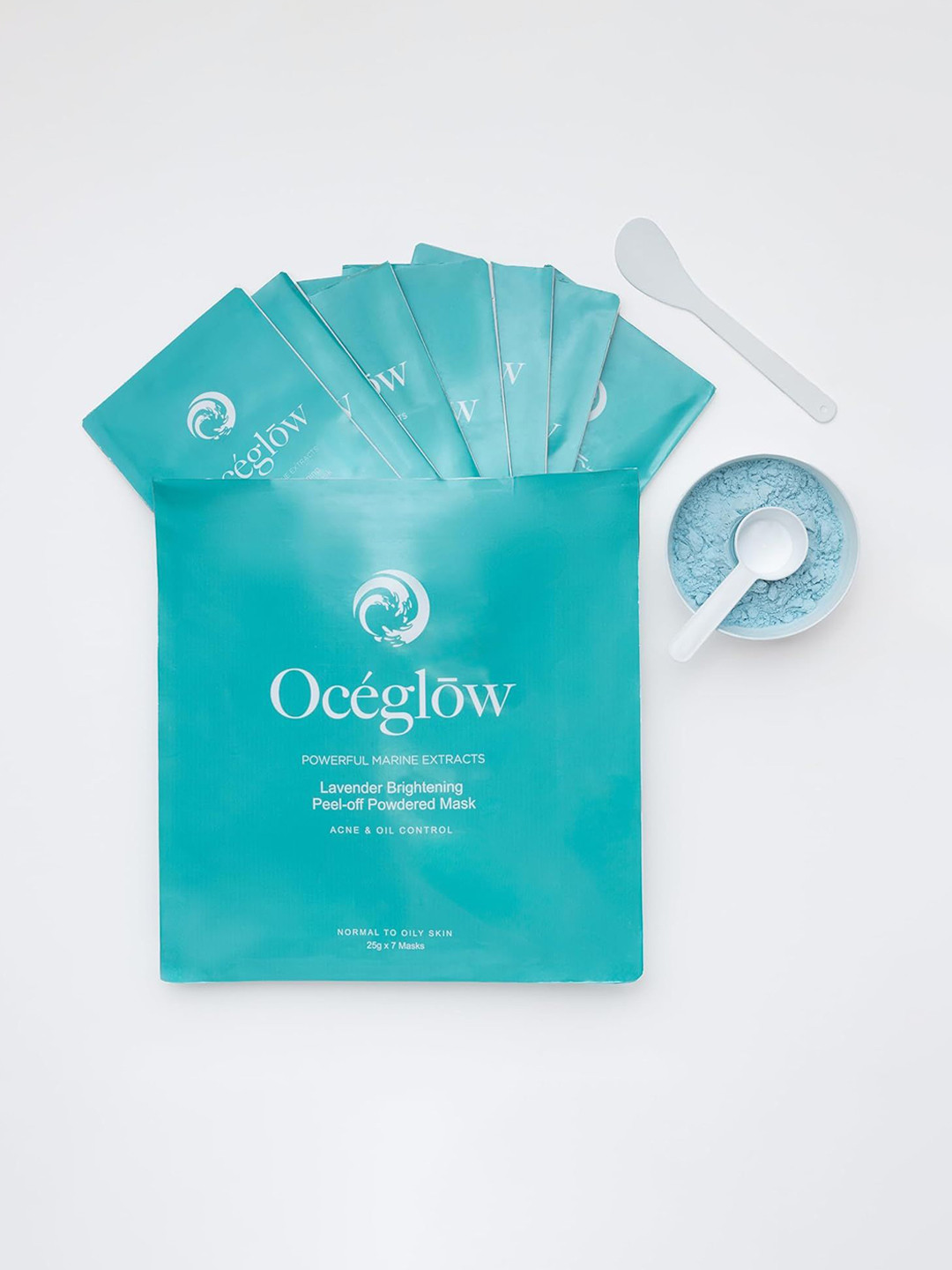 Oceglow Set Of 7 Lavender Brightening Peel-off Powdered