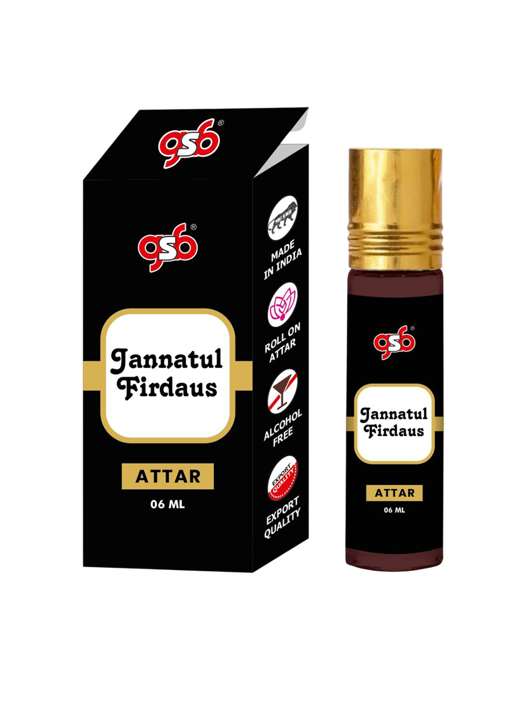 GSB Jannatul Firdaus Alcohol Free Long Lasting Roll On Attar - 6 ml