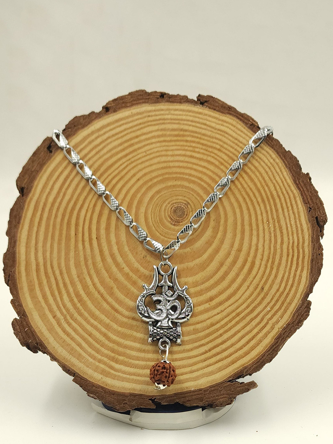 AKLINA Unisex Silver-Plated Contemporary God Pendant With Chain