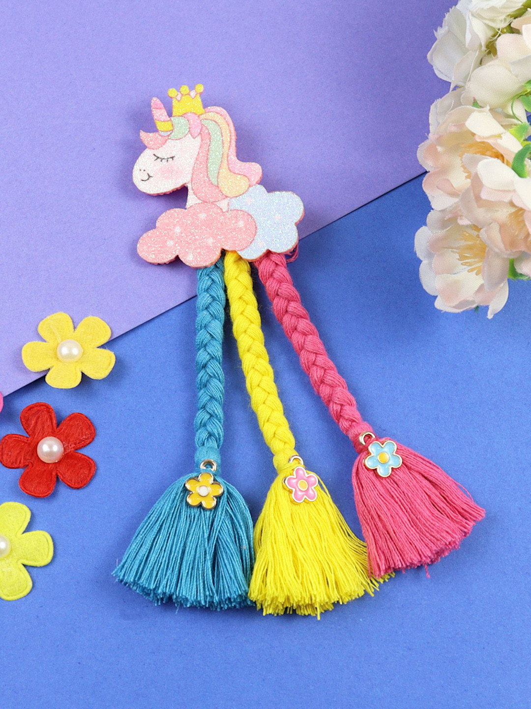 Asthetika Kids Girls Unicorn Tassels Alligator Hair Clip