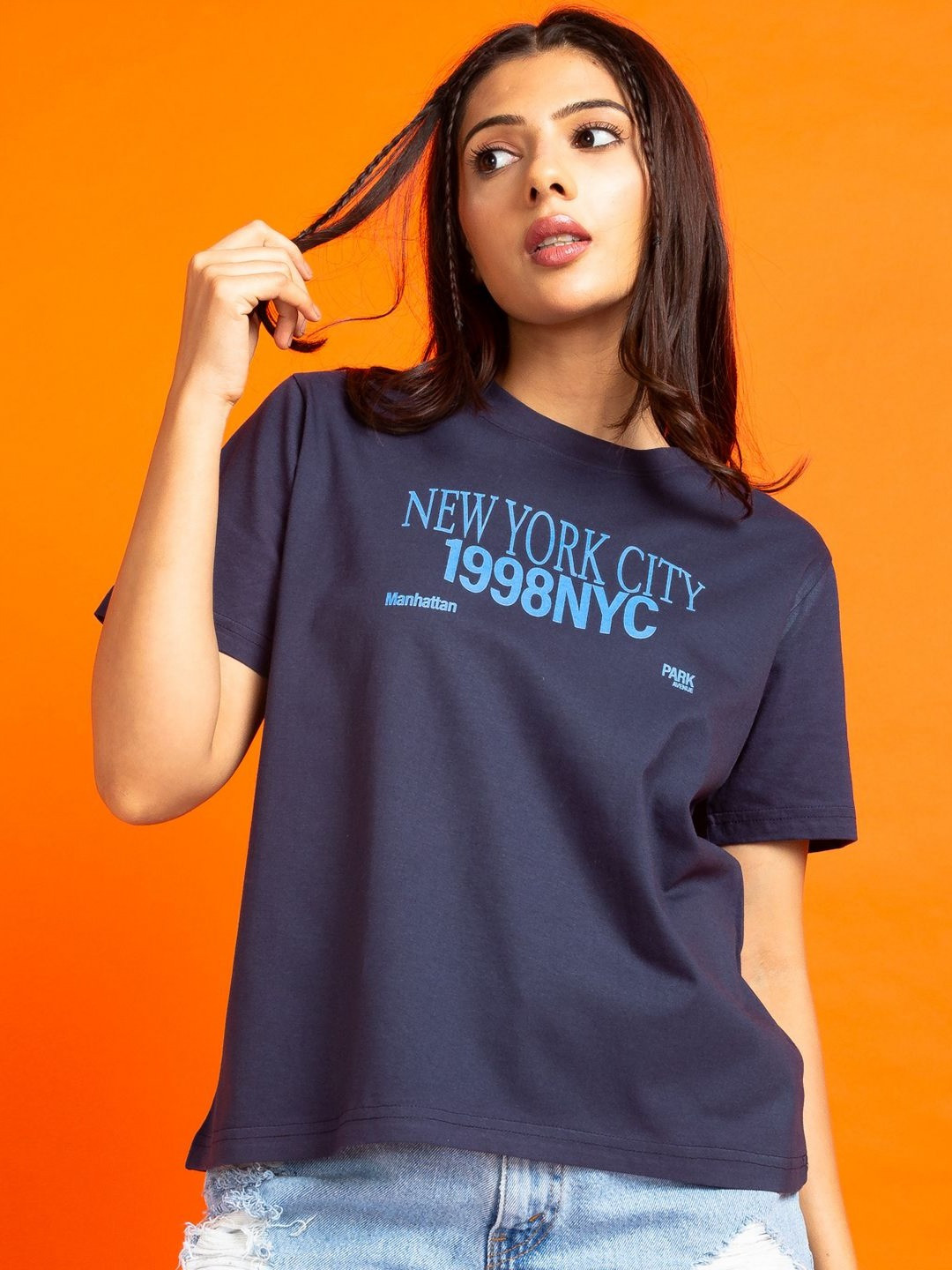 Mast & Harbour Women Printed Applique T-shirt