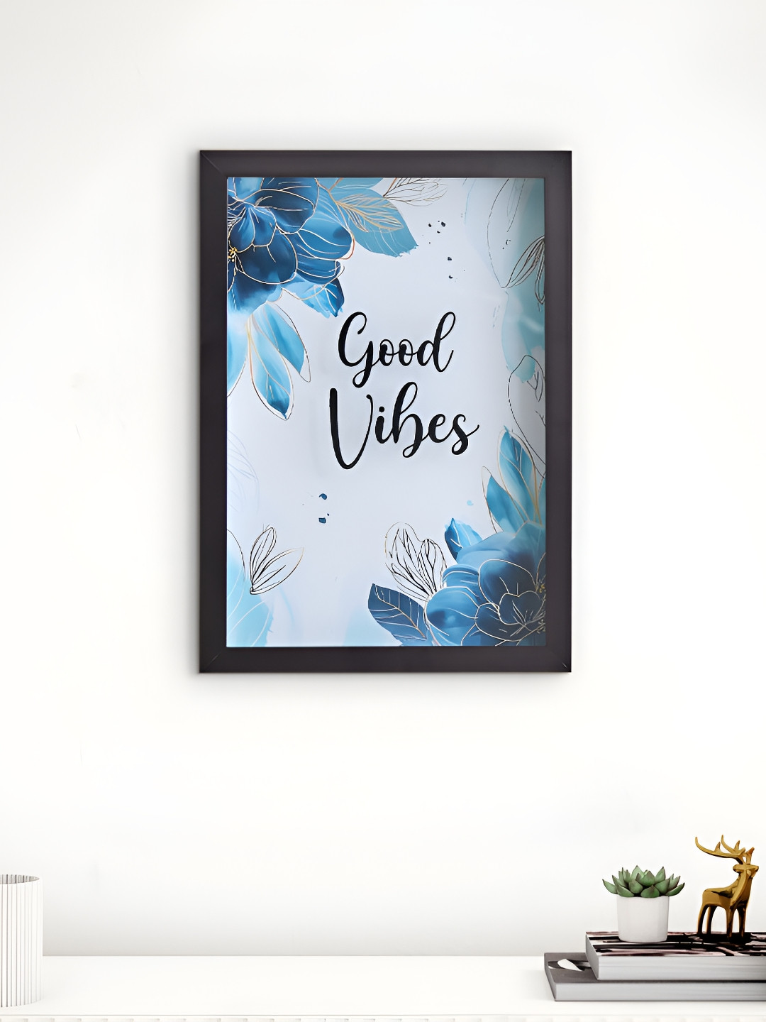 Home Centre Spectrum Zippy Blue & White Printed Wall Photo Frame