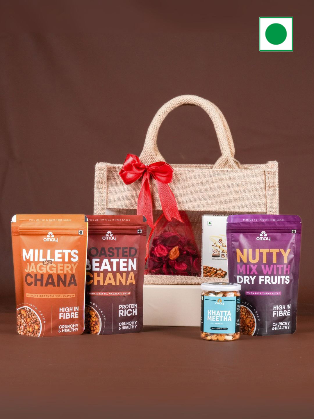 Omay Foods Set Of 6 Assorted Gifts In Jute bag