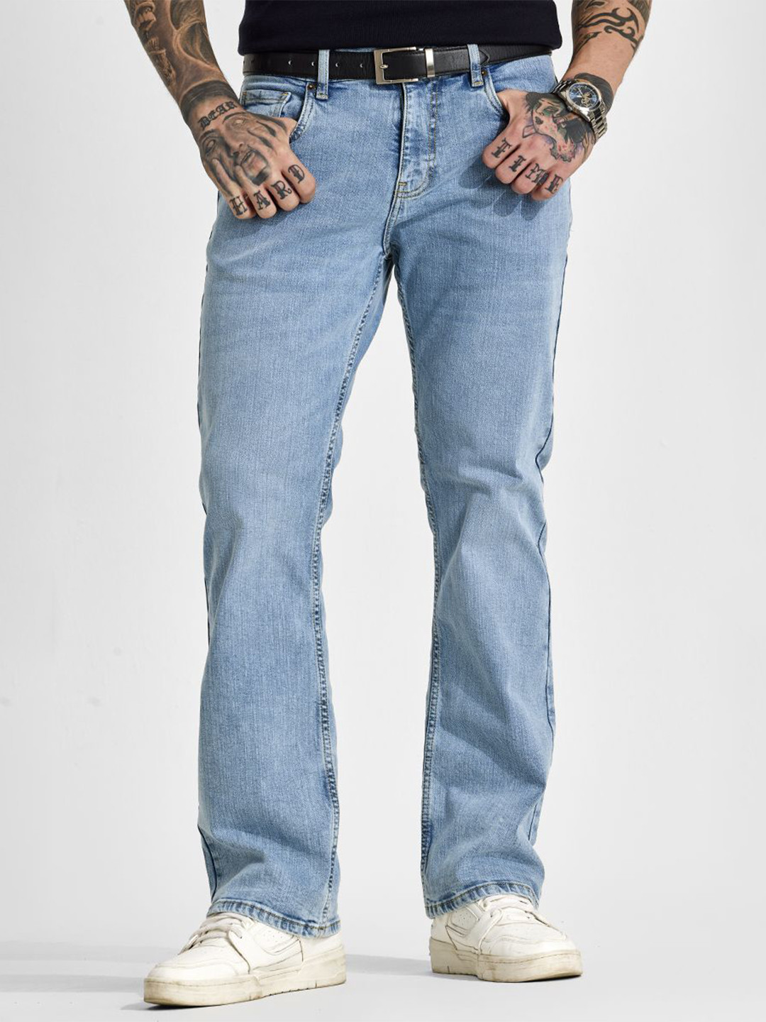 Snitch Men Classic Light Blue Bootcut Jeans