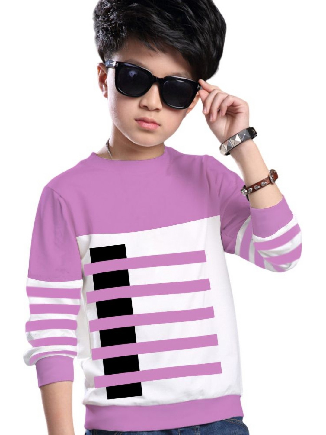 MYEONN Boys Abstract Printed Cotton T-shirt