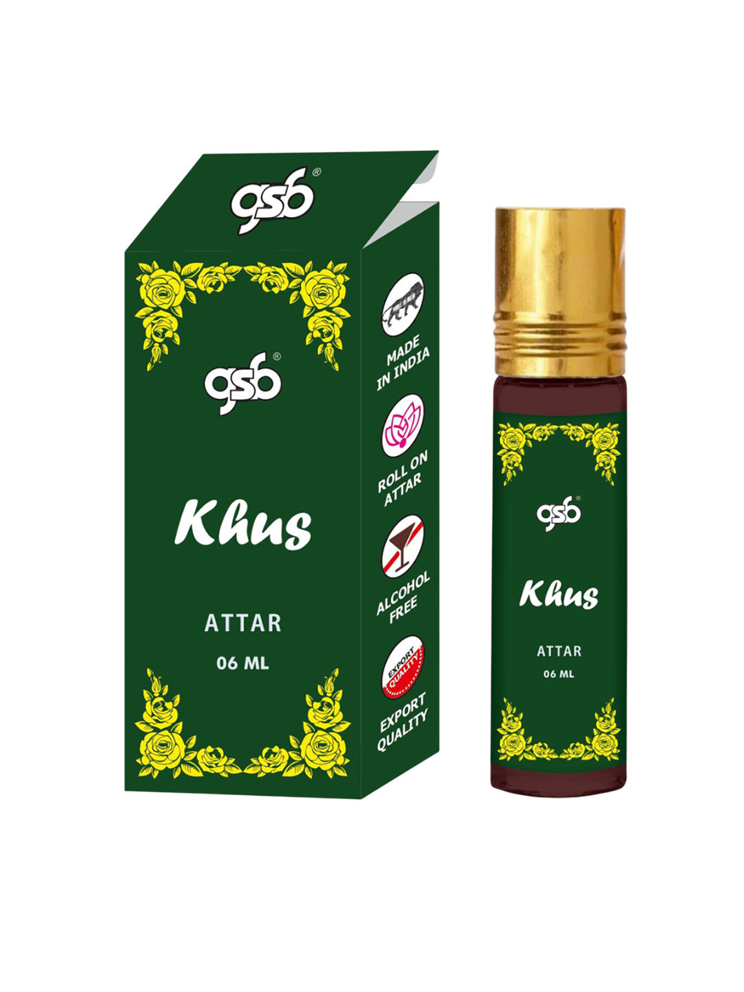 GSB Khus Pure Natural Long Lasting Alcohol Free Attar 6 ml