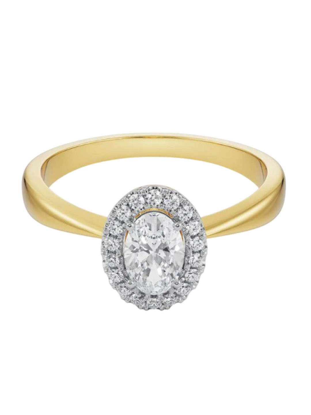 Emori June Oval Halo Engagement Lab Diamond Ring in 18KT Gold