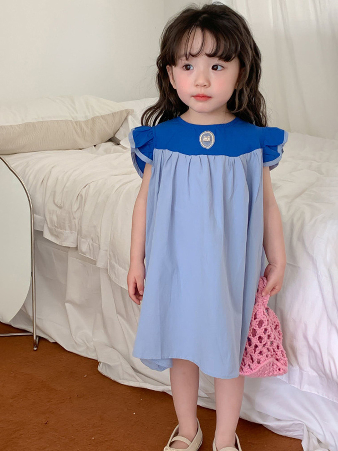 LULU & SKY Girls Flutter Sleeve Ready to Wear Dress