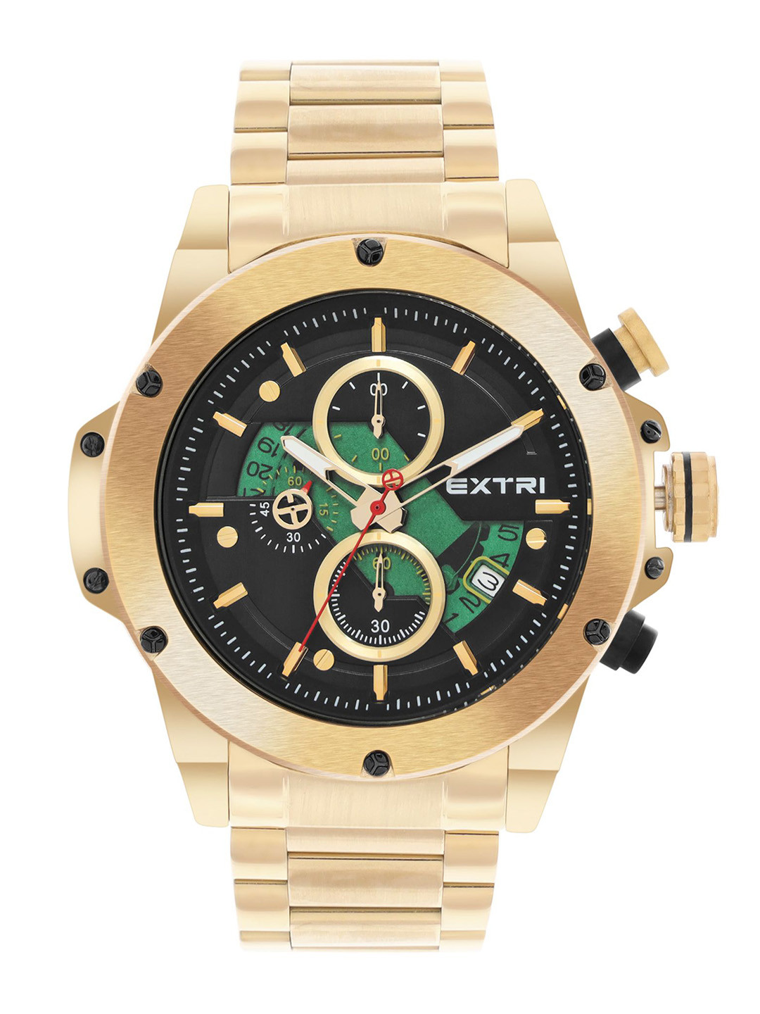 EXTRI Men Dial & Stainless Steel Bracelet Style Straps Analogue Watch X6080-I