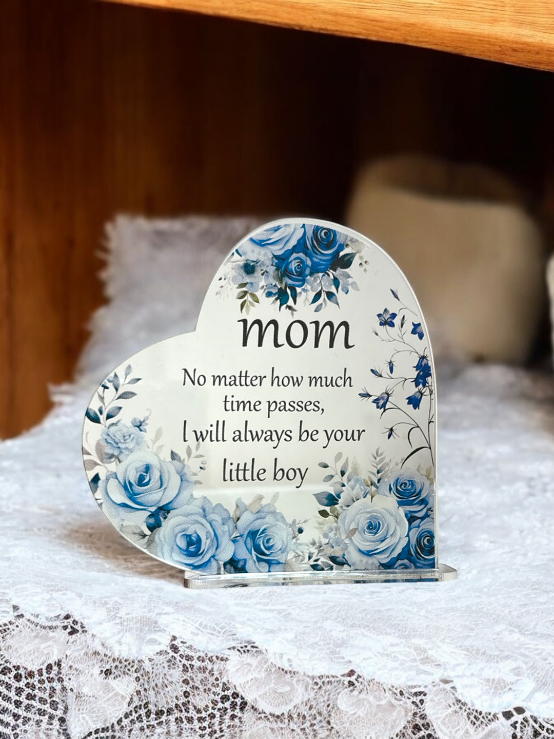 BS AMOR Mom Inspirational Thought Transparent Acrylic Mirrored Living Room Medium Showpiece - 5 Inches