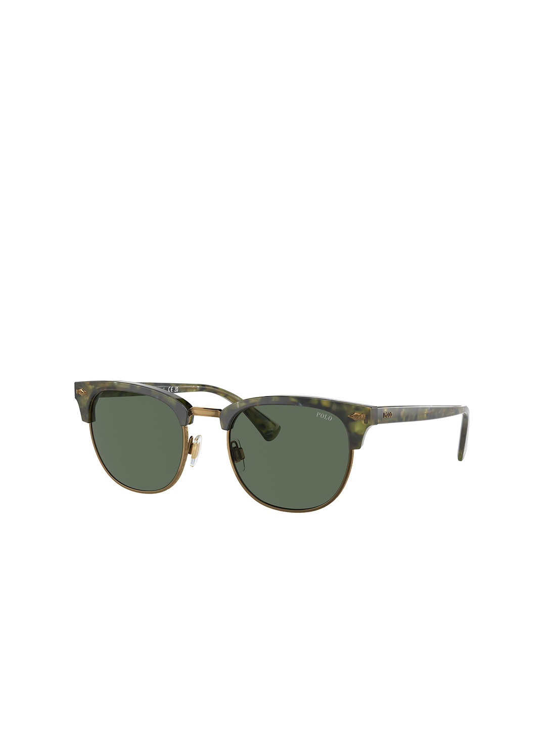 POLO RALPH LAUREN Men UV Protected Green Lens Round Sunglasses - 0PH421754367153