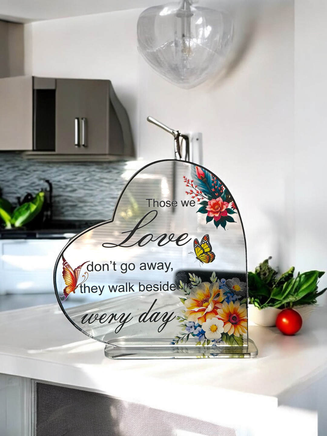 BS AMOR inspirational Gifts Transparent Acrylic Glossy Living Room Medium Showpiece - 5 Inches
