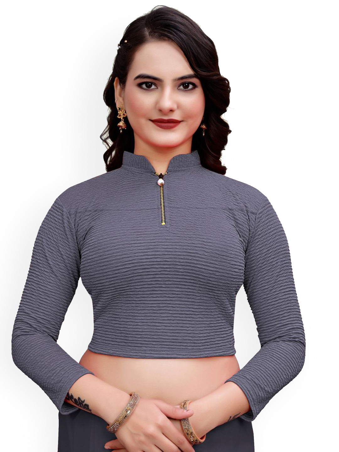 SS Sanket Synthetics High Neck Readymade SareeBlouse