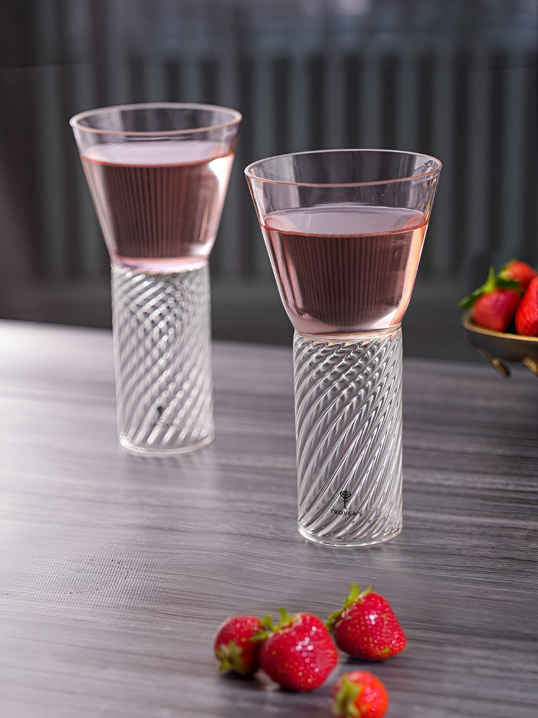 Troveas Pink 2 Piece Easy to Clean Cocktail Glasses - 190 ml