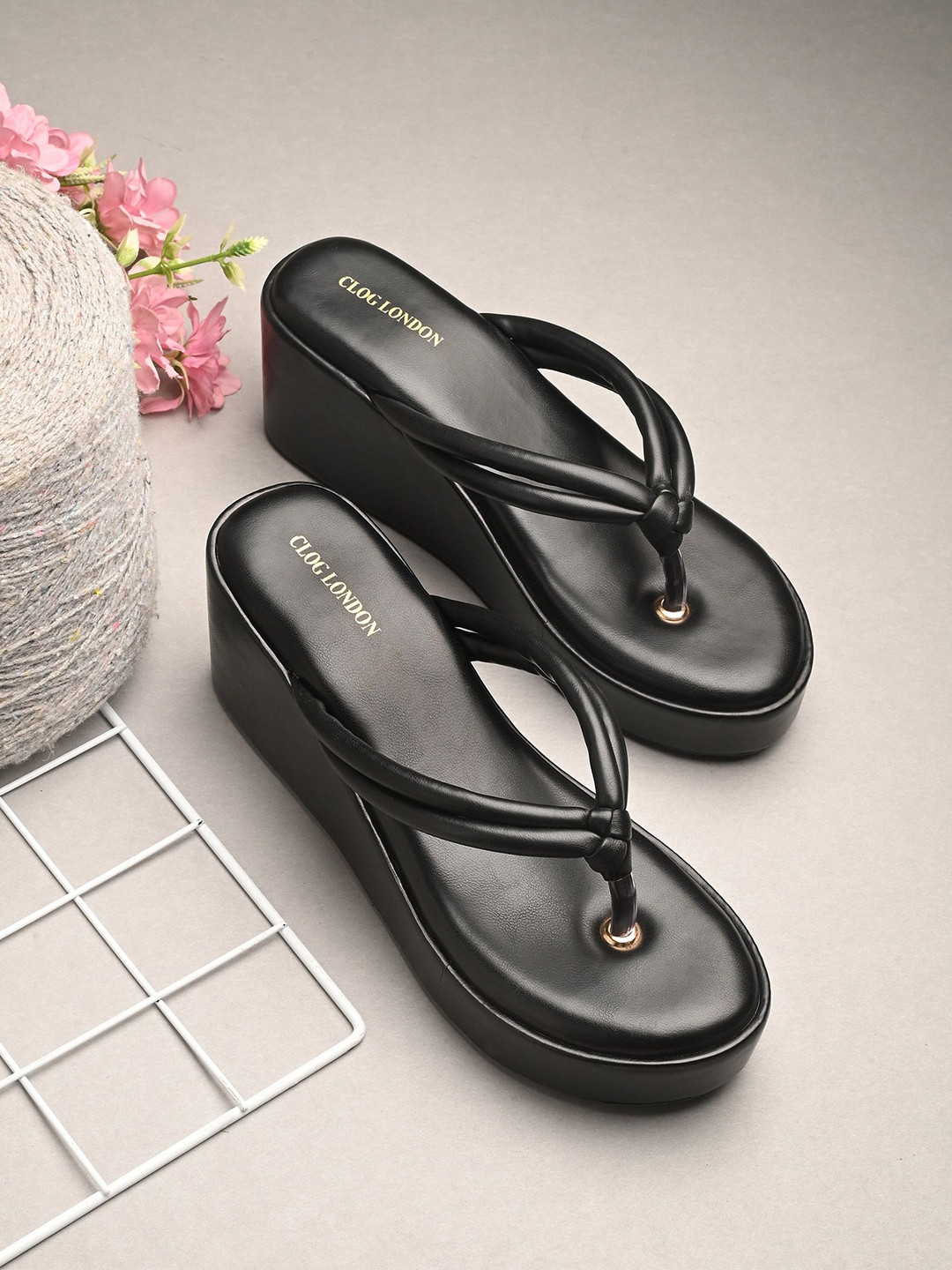 CLOG LONDON Women Open Toe Wedge Heel Sandals