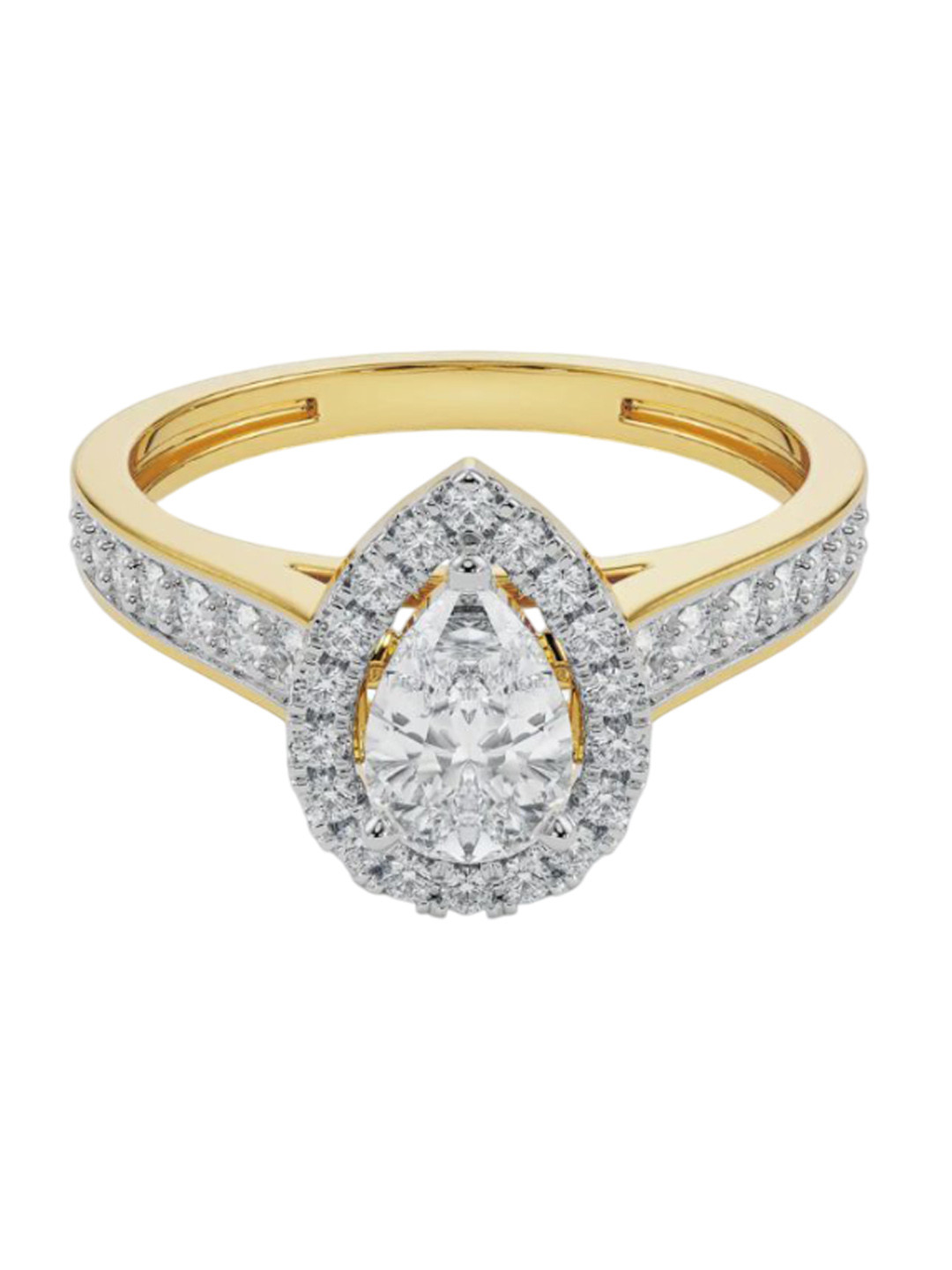 Emori Perky Pear Lab Diamond Ring in 18KT Gold