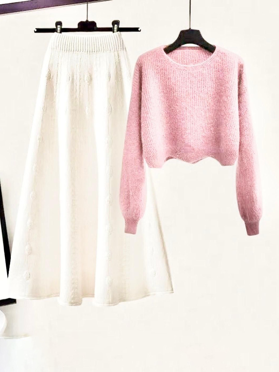 Miss Mosa By Akanksha  Light Pink Alison Sweater & Skirt Coord Set