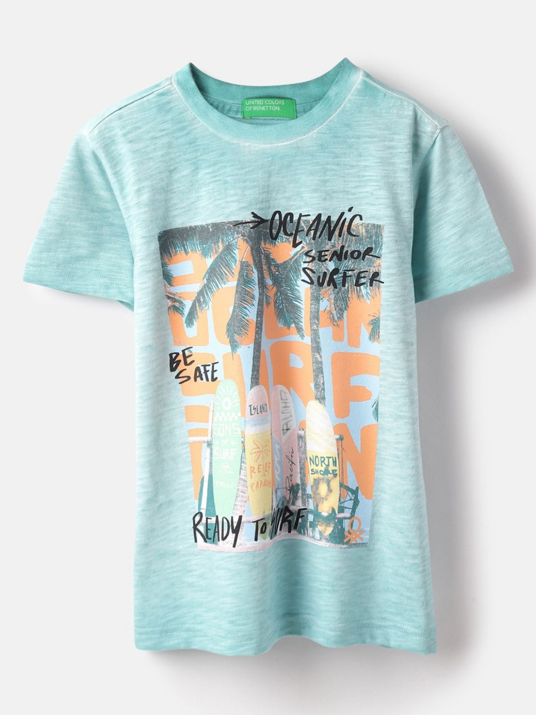 United Colors of Benetton Boys Graphic Printed Round Neck Regular Fit T-shirt