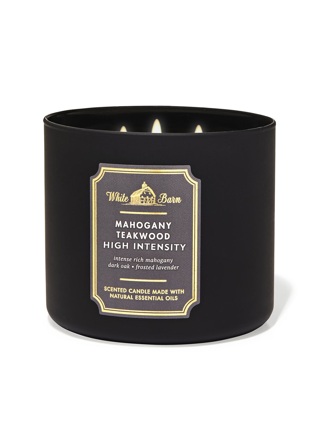 Bath & Body Works Mahogany Teakwood Intense 3 Wick Solid Geometric Regular Jar Candles