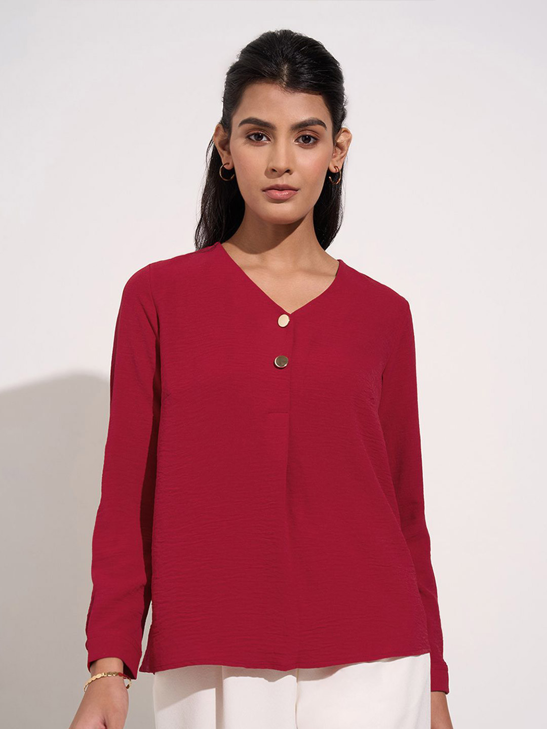 Annabelle by Pantaloons Roll-Up Sleeves Top