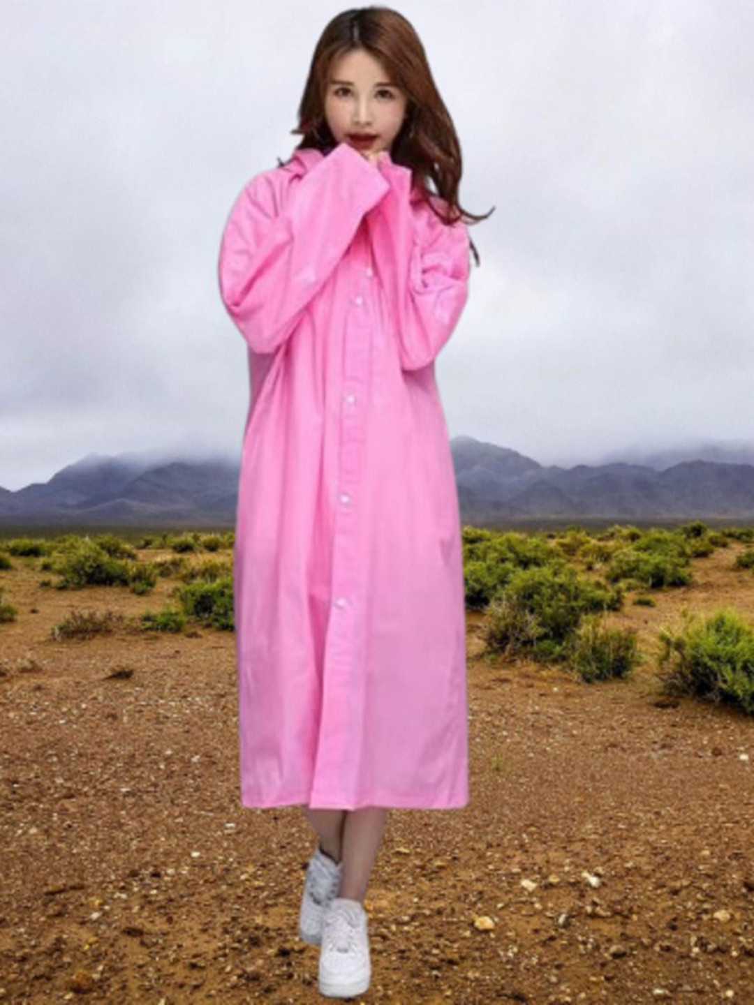 TEEMOODS Unisex Hooded Rain Jacket
