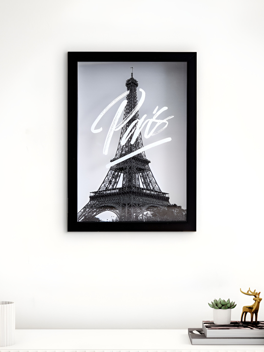 Home Centre Spectrum Pitchs Black & White Paris Printed Wall Photo Frame