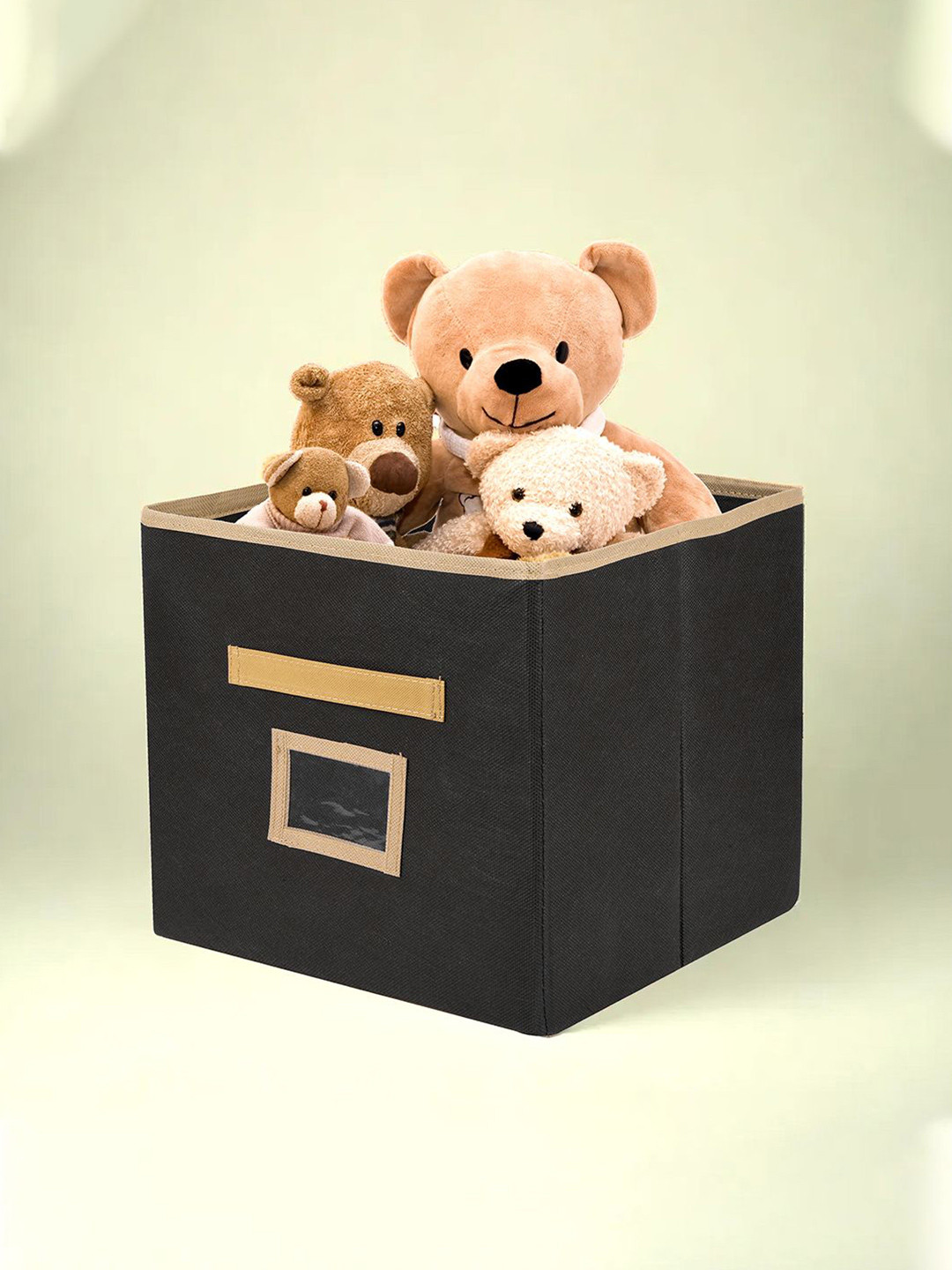 Kuber Industries Black and Brown Square Storage Drawer Organiser