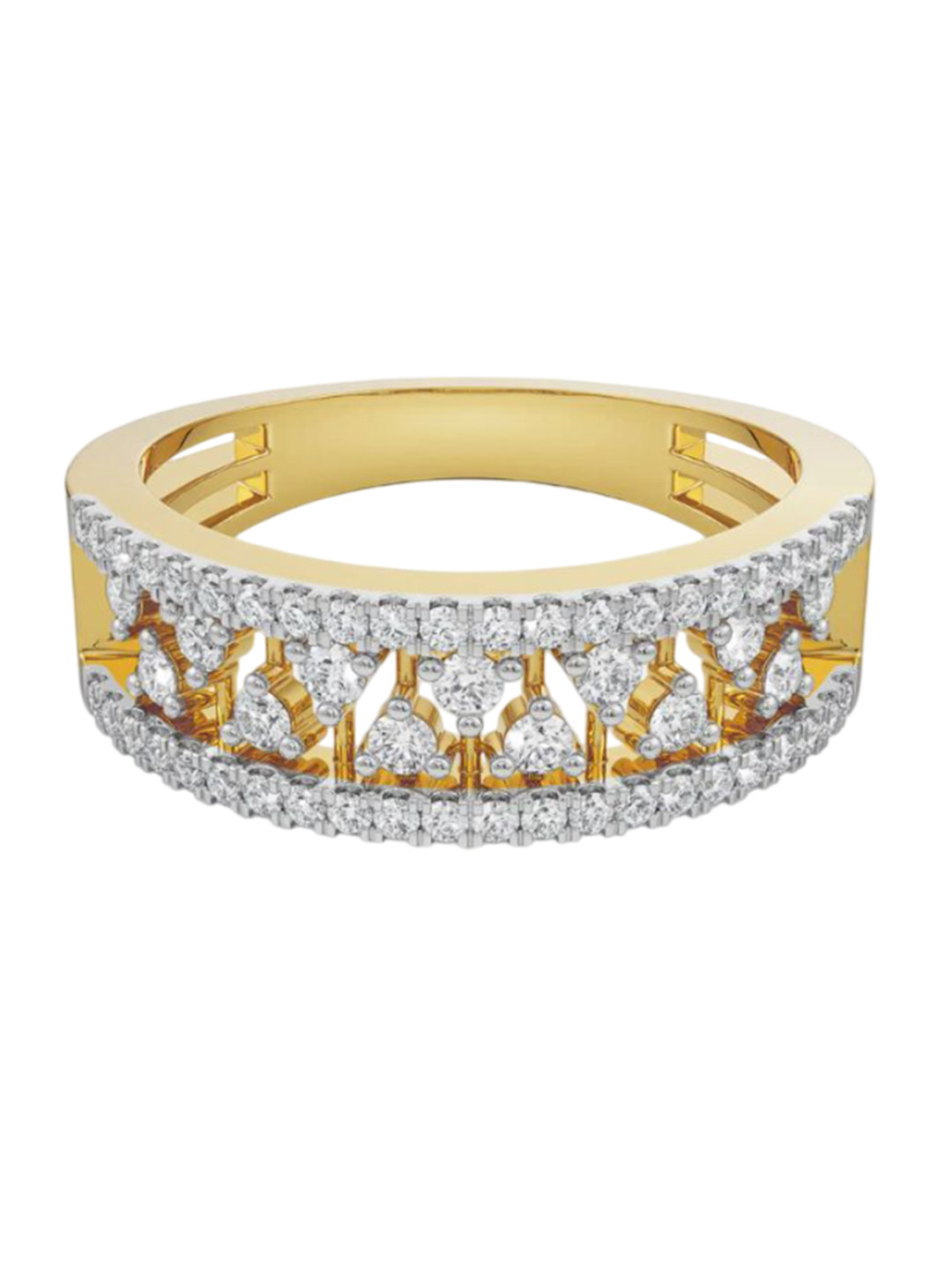 Emori Clustered Broad Lab Diamond in 14KT Gold Band
