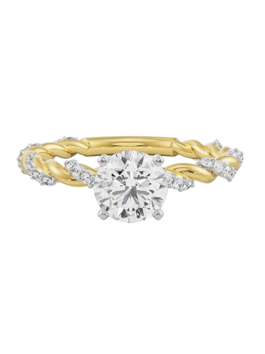 Emori Solitaire Twist Engagement Lab Diamond in 14KT Gold Ring