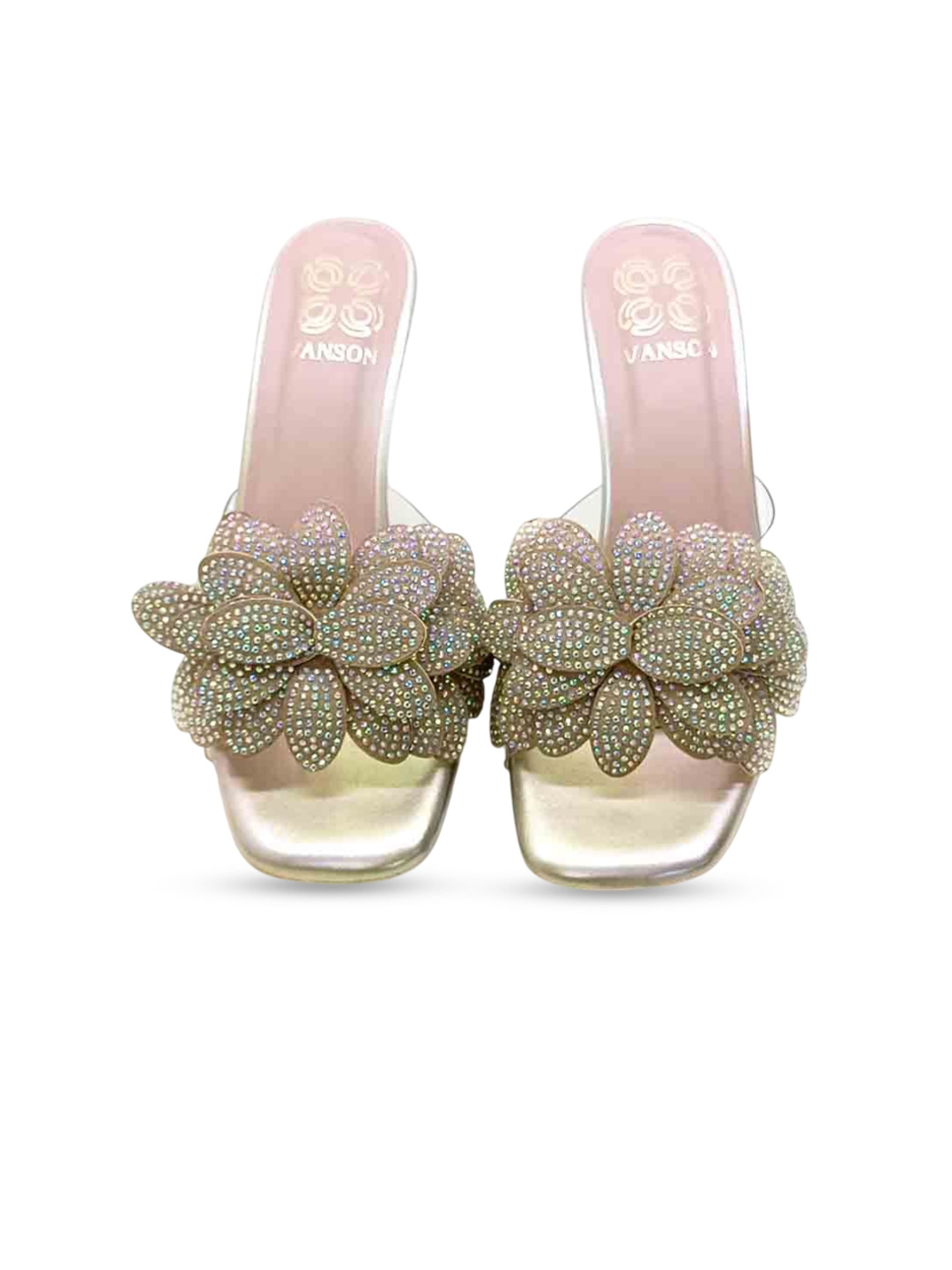 VANSON SHOES Women Embellished Block Mules - Heels for Women 32694885 | Myntra