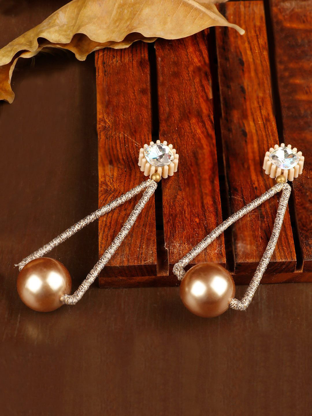 Priyaasi Artificial Stones Teardrop Shaped Elite Designer Hollow Drop Earrings