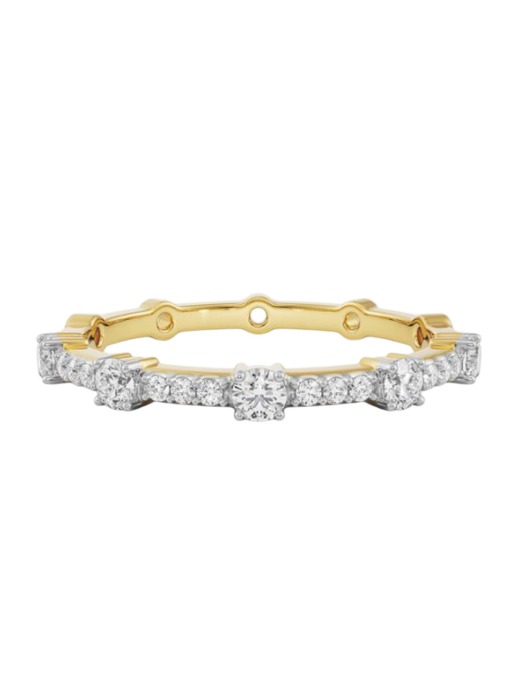 Emori Smoky Sparkling Lab Diamond Band in 18KT Gold