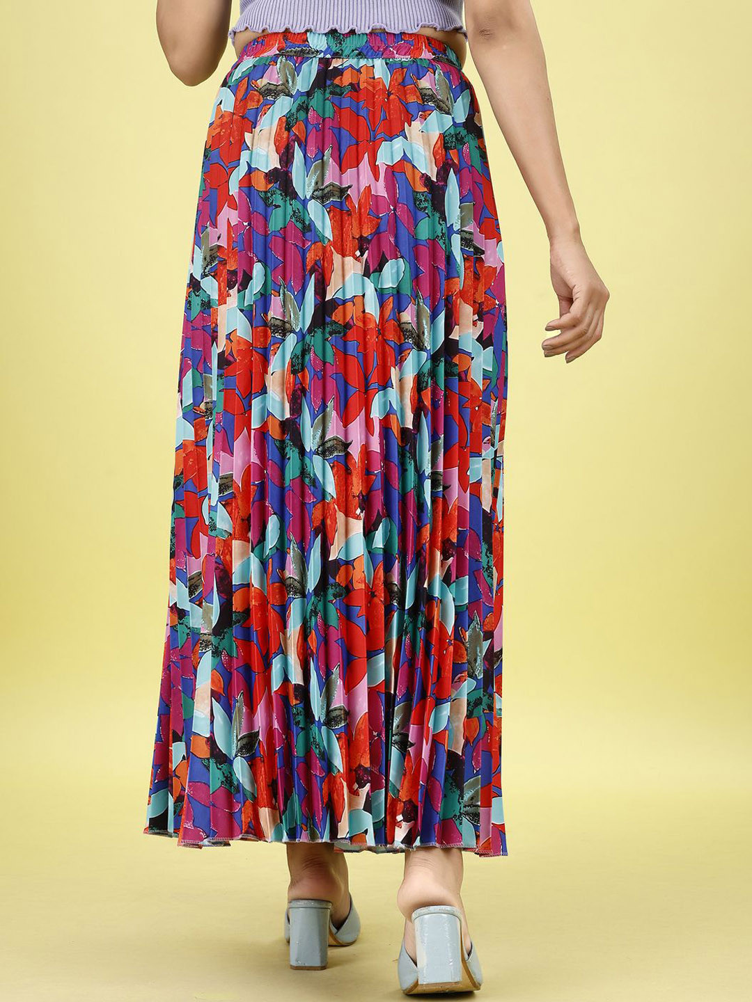 ZWERLON Printed A-Line Maxi Skirt