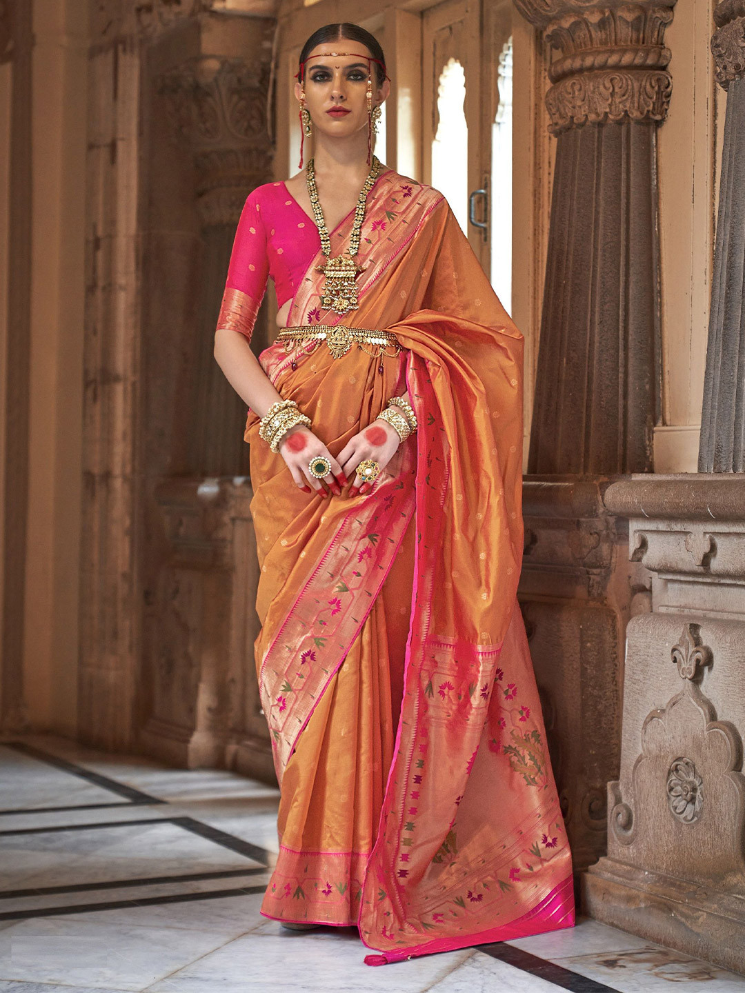 MAHALASA Woven Design  Handloom Paithani Saree