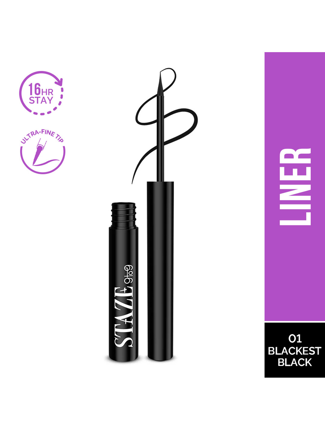 Staze 9to9 All Eyes On You Smudgeproof + Waterproof Eye Liner 1.8ml - Blackest Black 01