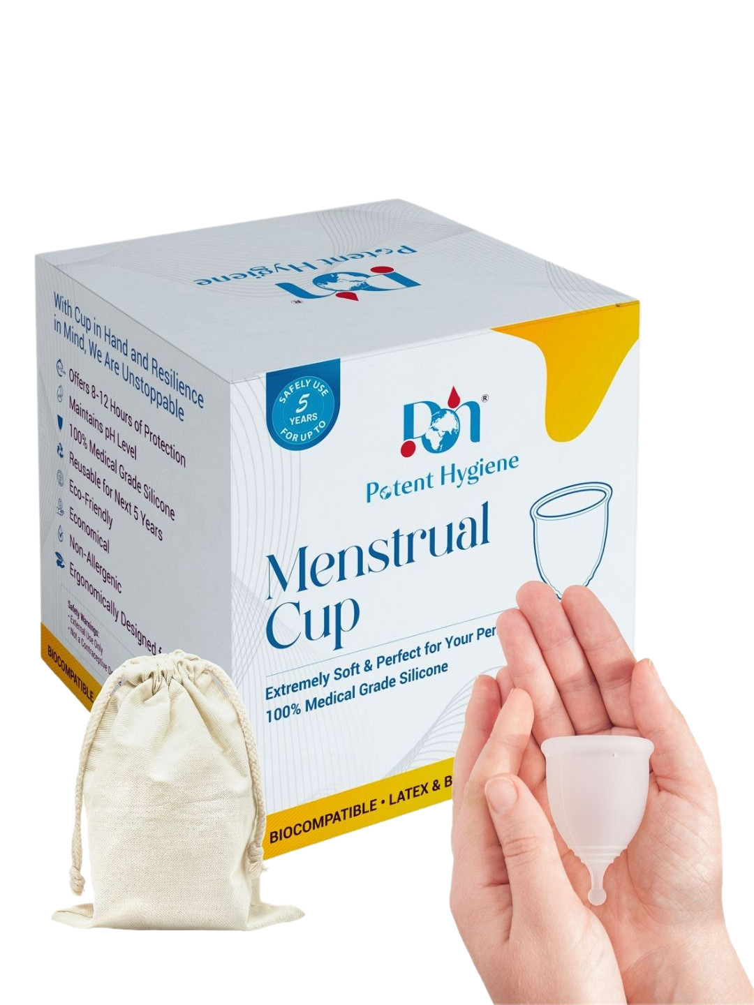 Potent Hygiene Menstrual Cup Extremely Soft &  Perfect- L- 35 ml