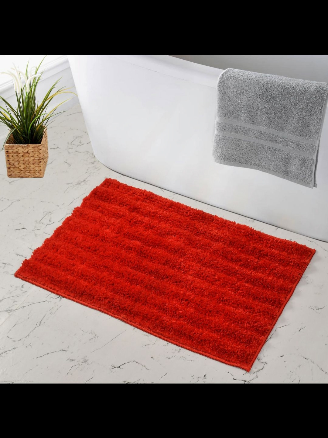 MAA HOME CONCEPT Red Self-Designed  Anti Skid Doormats