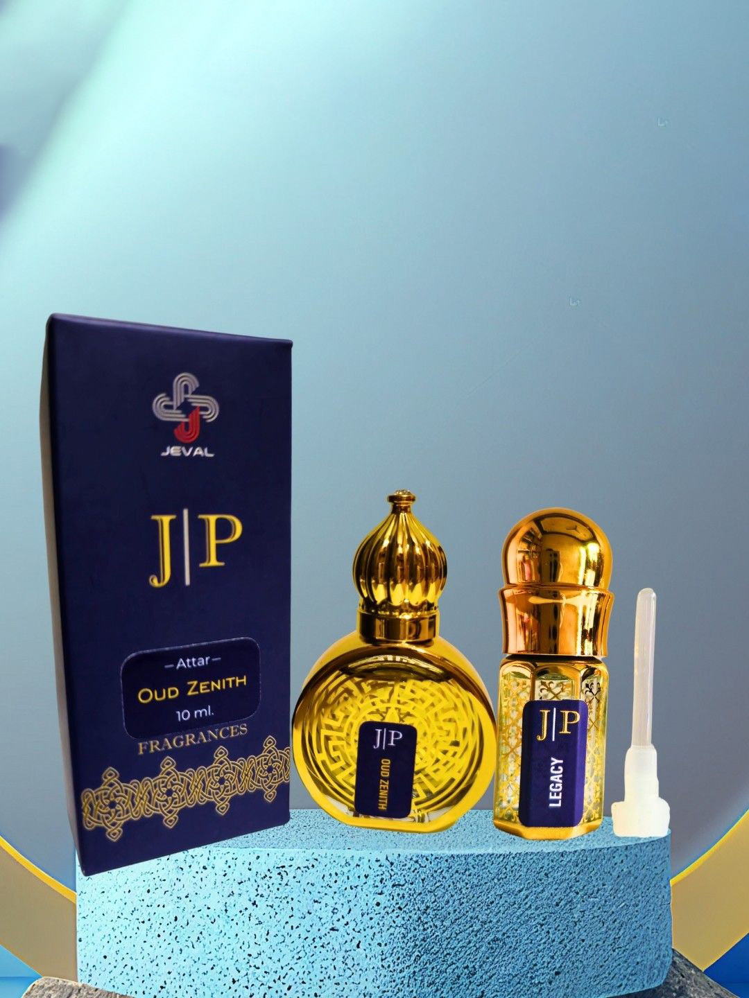 Jeval Set Of 2 Oud Zenith - 10 ml & Golden Pearl - 3 ml Alcohol Free Attar