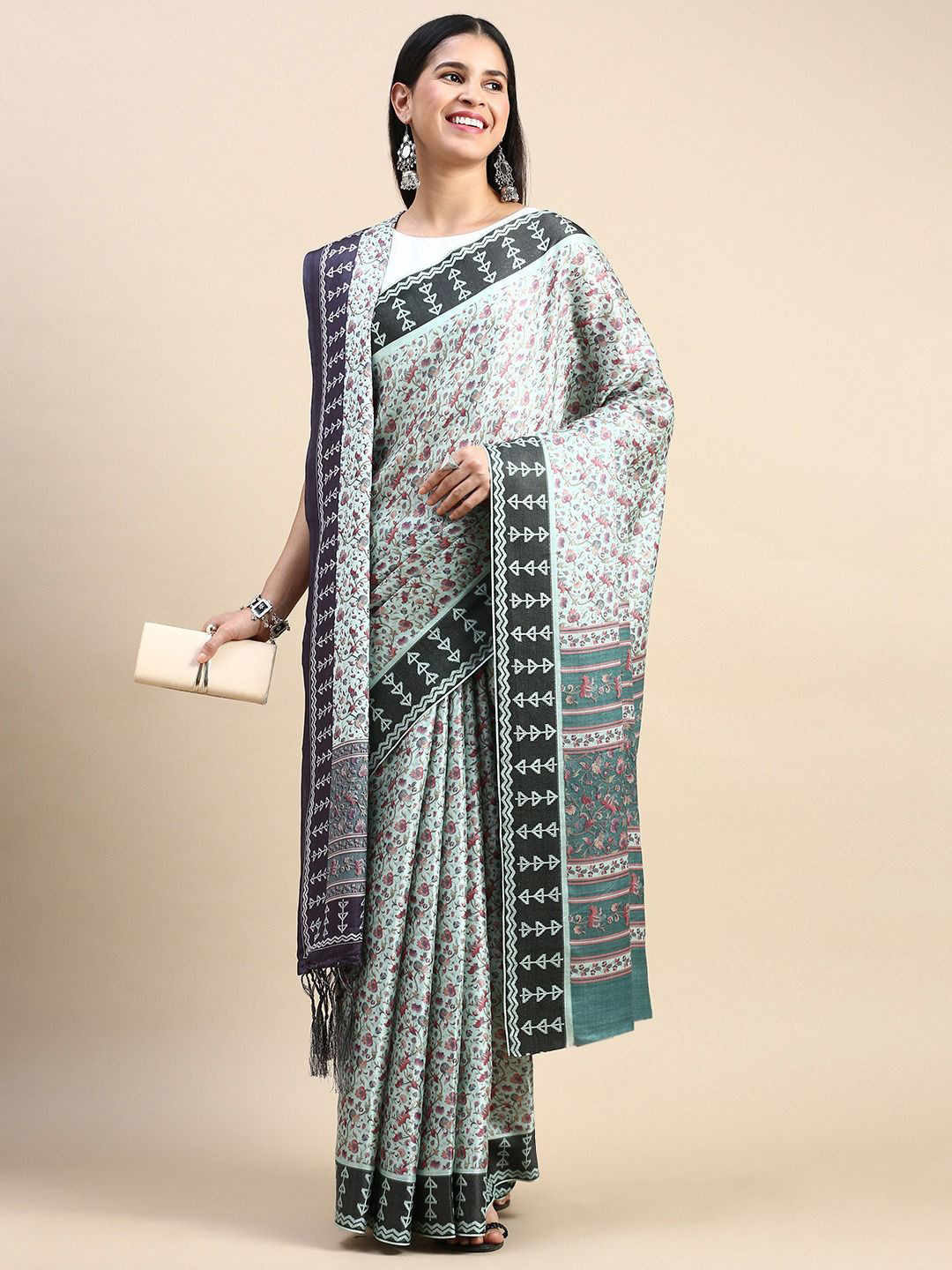 DIVASTRI Floral Pashmina Designer Saree