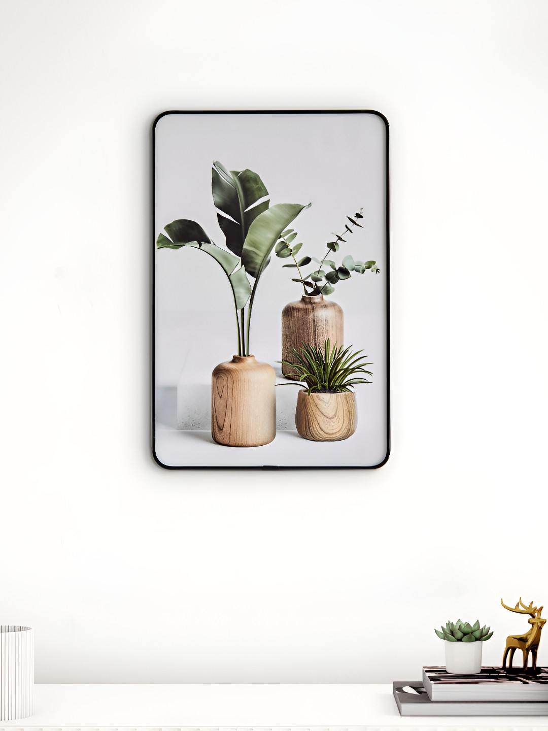 Home Centre Wood Wall Rectangle Paintings Wall Art - 11.8 x 7.8 In