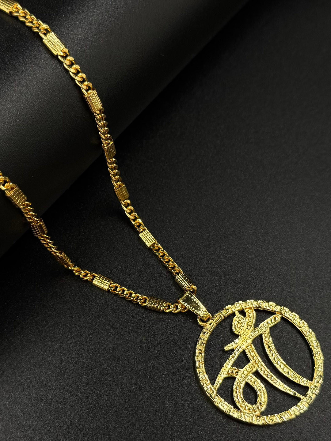 AKLINA Unisex Gold-Plated God Pendant With Chain
