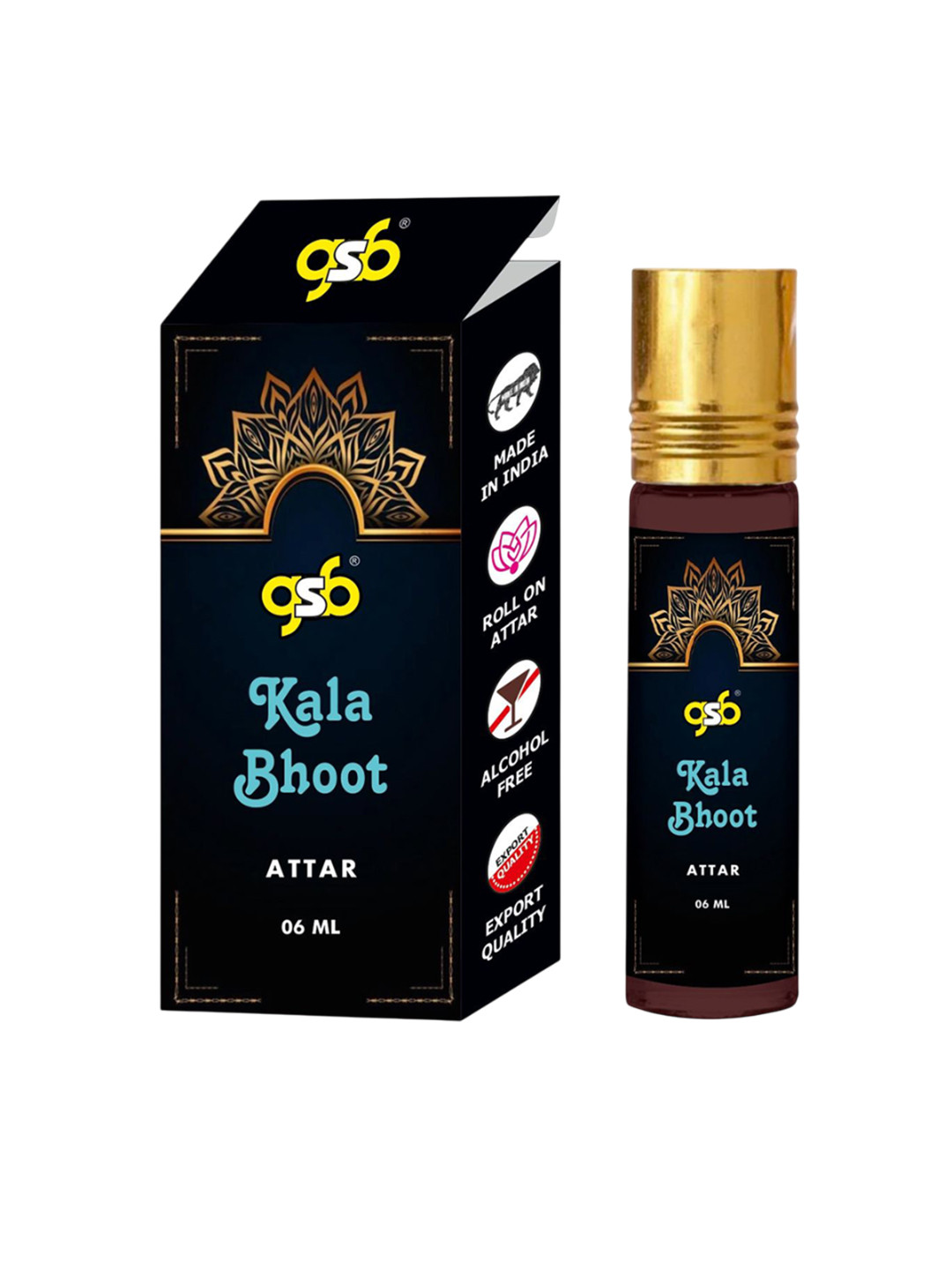 GSB Kala Bhoot Long Lasting And Alcohol Free Roll On Attar - 6 ml