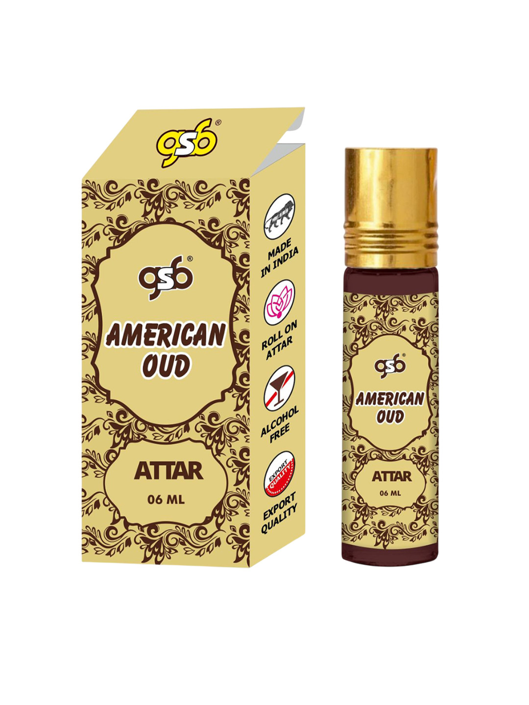 GSB American Oud Alcohol Free Long Lasting Roll On Attar - 6 ml