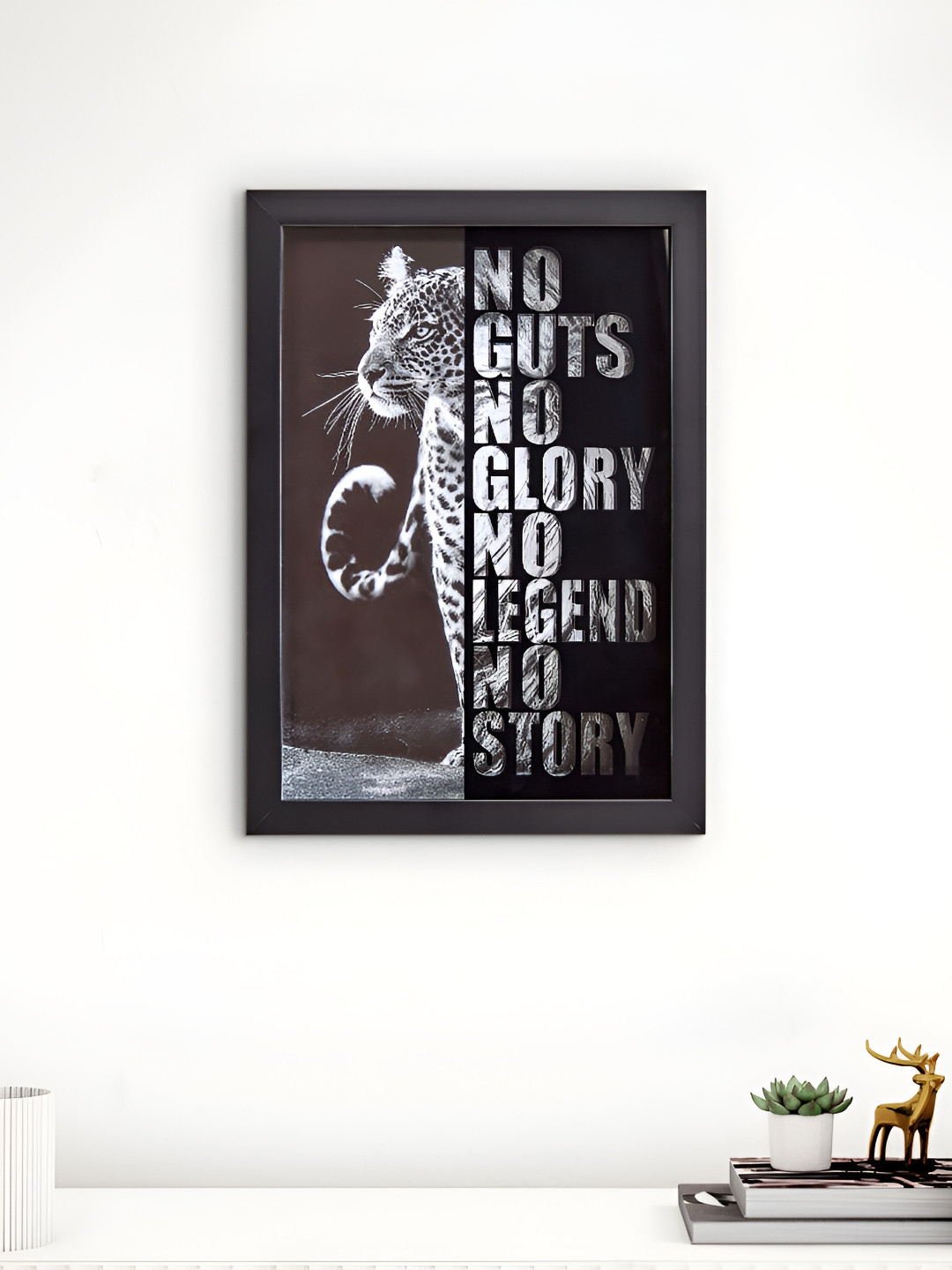 Home Centre Spectrum Pitchs Brown & Black Motivation Printed Wall Photo Frame